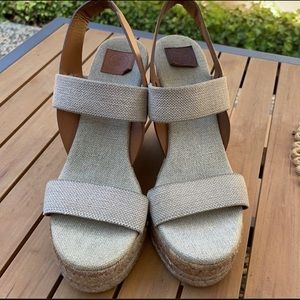 Tory Burch Canvas Espadrille Wedge Sandals